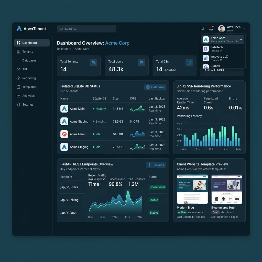 SaaS multi-tenant de sites